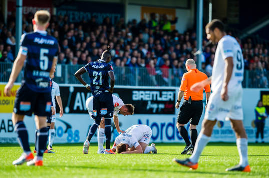 Fredrik Vangstad Sjølstad of Molde in pain
