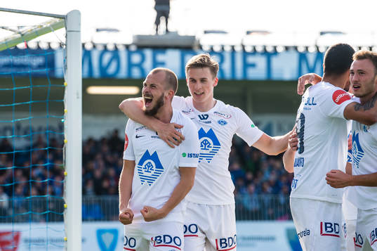 Eirik Hestad of Molde celebrates