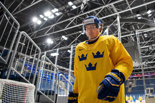 Loui Eriksson of Sweden at a practice session