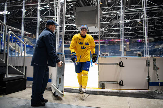 Loui Eriksson of Sweden at a practice session