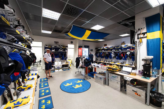 The dressing room of team Sweden