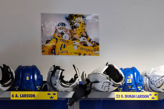 A celebratory photo is seen above the changing area of Adam