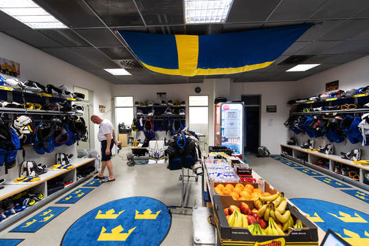 The dressing room of team Sweden