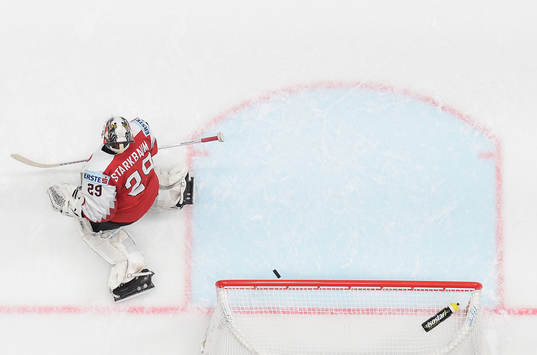 Adrian Kempe of Sweden (not in picture)  scores 5-0 behind