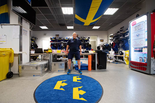 Equipment manager Anders Weiderstål of Sweden poses for a