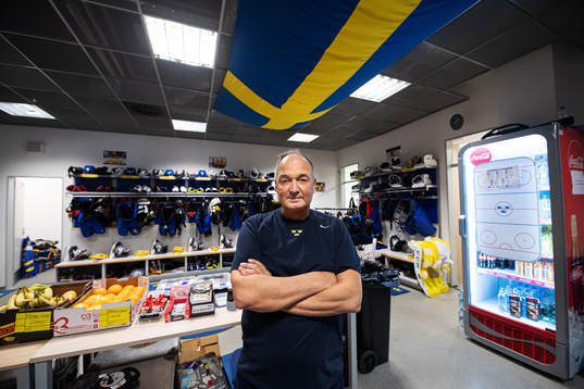 Equipment manager Anders Weiderstål of Sweden poses for a