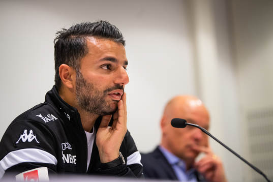 IFK Göteborgs tränare Poya Asbaghi på presskonferensen