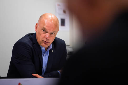 Malmö FFs tränare Uwe Rösler på presskonferensen