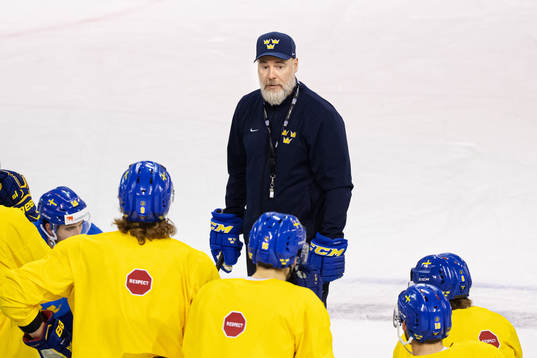 Head coach Rikard Grönborg of Sweden at a practice session