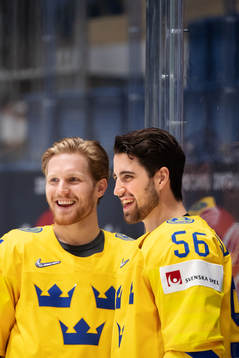 Gabriel Landeskog and Erik Gustafsson of Sweden