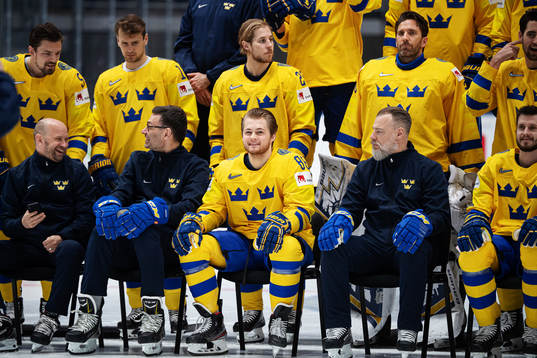 William Nylander of Sweden smiles at a photo shoot