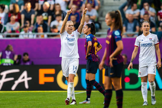 Ada Hegerberg of Lyon celebrates