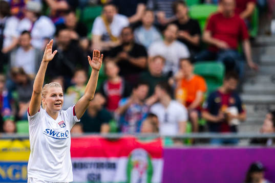 Ada Hegerberg of Lyon celebrates