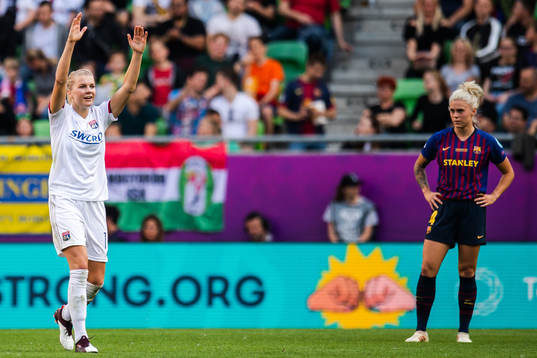 Ada Hegerberg of Lyon celebrates