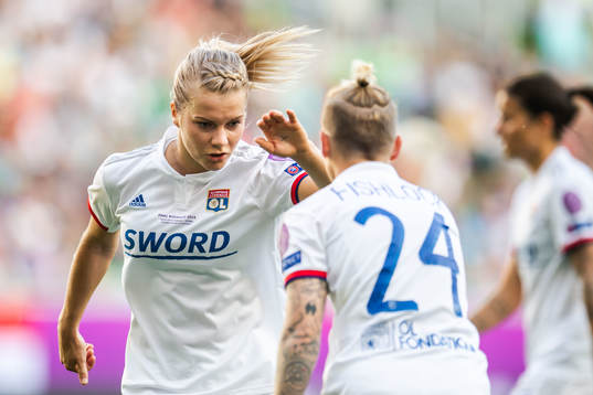 Ada Hegerberg of Lyon celebrates