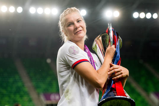 Ada Hegerberg of Lyon celebrates