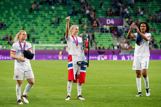 Ada Hegerberg of Lyon celebrates