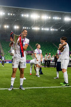 Sole Jaimes of Lyon celebrates