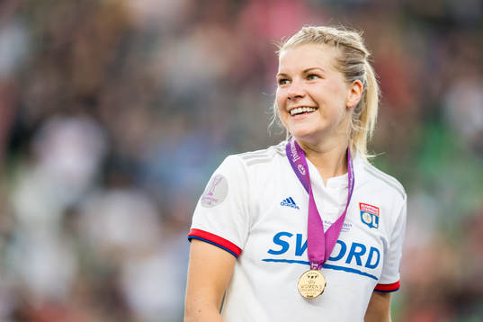Ada Hegerberg of Lyon celebrates