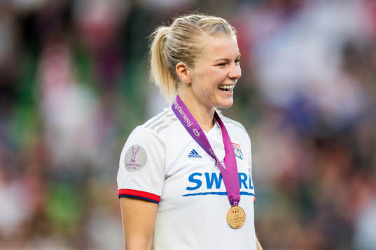 Ada Hegerberg of Lyon celebrates