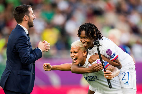 Shanice van de Sanden and Kadeisha Buchanan of Lyon