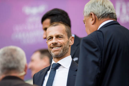 Aleksander Ceferin, president of UEFA, in the stands