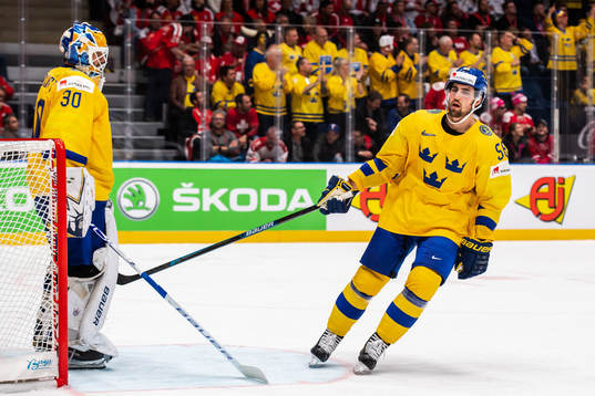 Goaltender Henrik Lundqvist and Erik Gustafsson