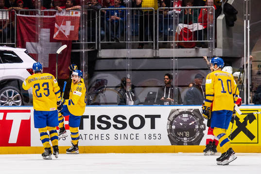 William Nylander of Sweden celebrates