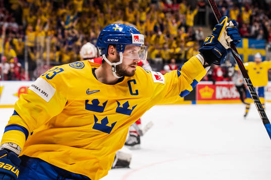 Oliver Ekman Larsson of Sweden celebrates