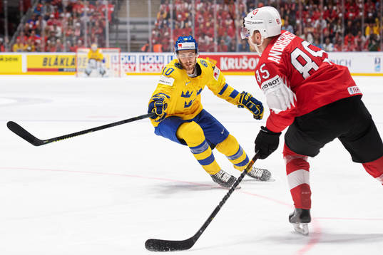 Alexander Wennberg of Sweden in action against Sven