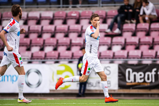 Helsingborgs Andri Bjarnason jublar