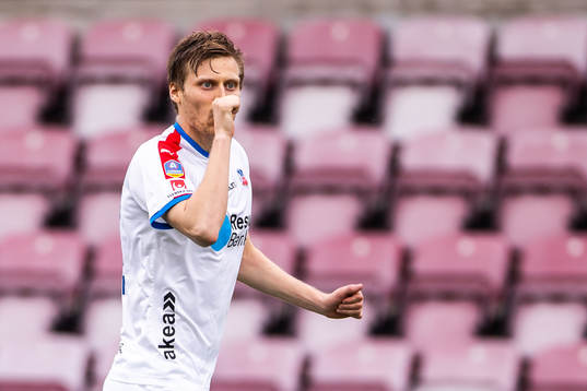 Helsingborgs Andri Bjarnason jublar