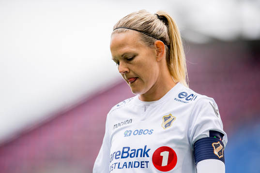 Goalkeeper Ingrid Hjelmseth of Stabæk looks dejected