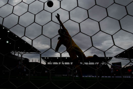The silhouette of goalkeeper Karen Olive Sneve of Lyn