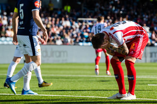 Runar Espejord of Tromsø looks dejected