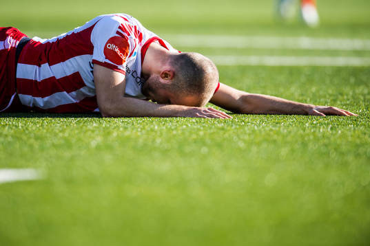 Lasse Nilsen of Tromsø looks dejected