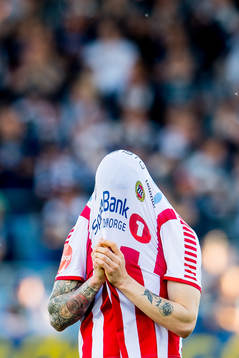 Robert Taylor of Tromsø looks dejected