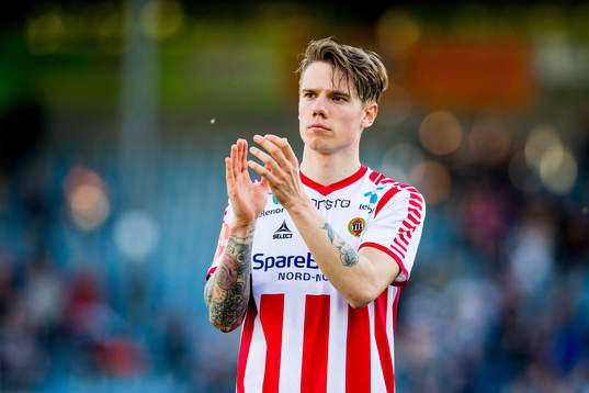 Robert Taylor of Tromsø looks dejected