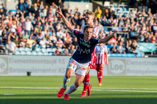 Johan Hove of Strømsgodset celebrates