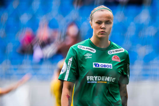 Nora Gjøen of Sandviken looks dejected