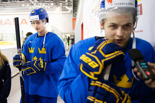 Elias Pettersson and William Nylander of Sweden
