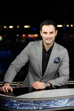 Dusan Umicevic poses for a portrait in the SVT tv studio