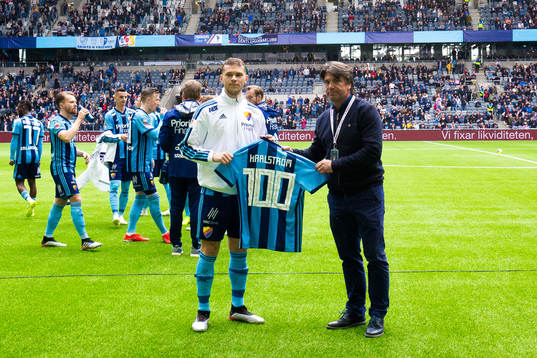 Djurgårdens Jesper Karlström och sportchef Bosse
