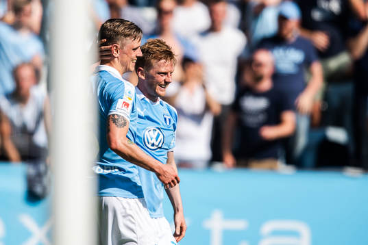 Malmö FFs Anders Christiansen och Sören Rieks jublar