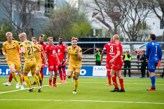 Fredrik André Bjørkan of Bodø/Glimt celebrates