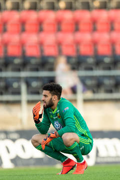 Östersunds målvakt Sixten Mohlin deppar