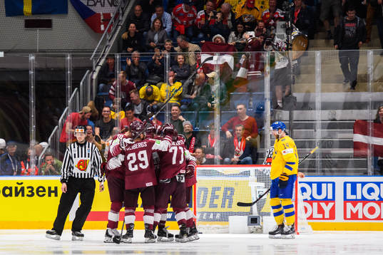 The players of Latvia celebrates