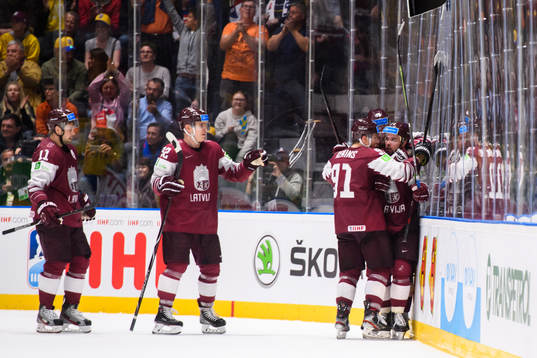 The players of Latvia celebrates