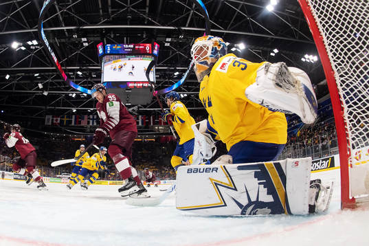 Goaltender Henrik Lundqvist of Sweden
