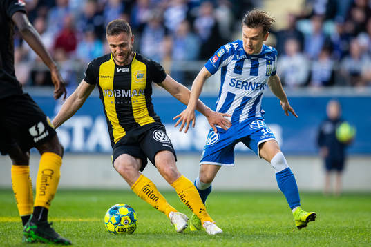Hammarbys Mats Solheim och IFK Göteborgs Patrik Karlsson